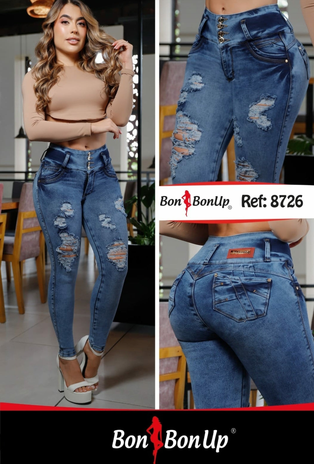 8726 BUTT-LIFT JEANS BY BON BON UP