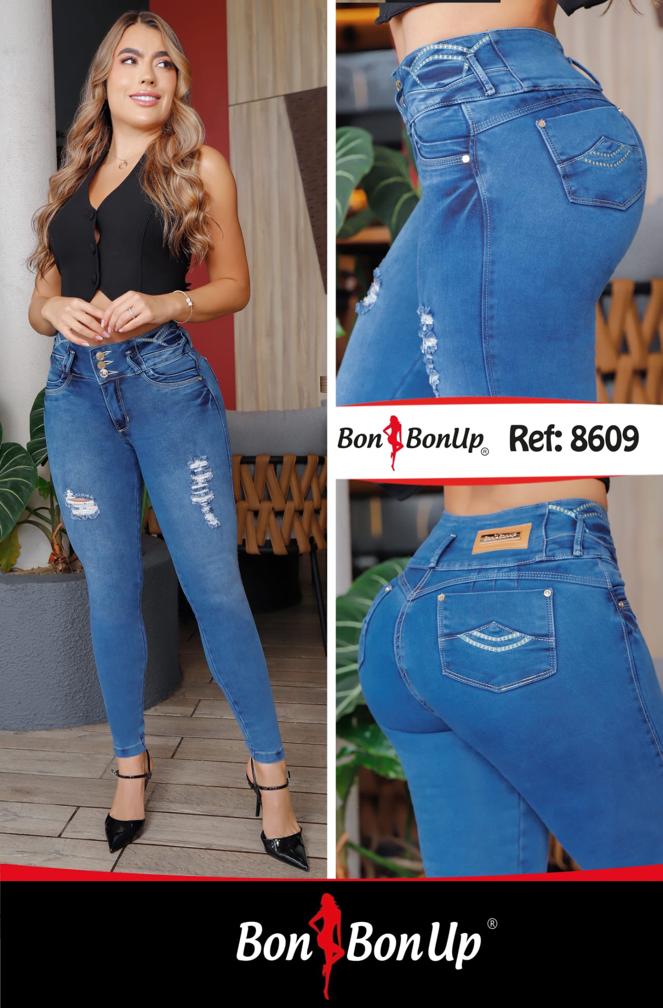 8609 BUTT-LIFT JEANS BY BON BON UP