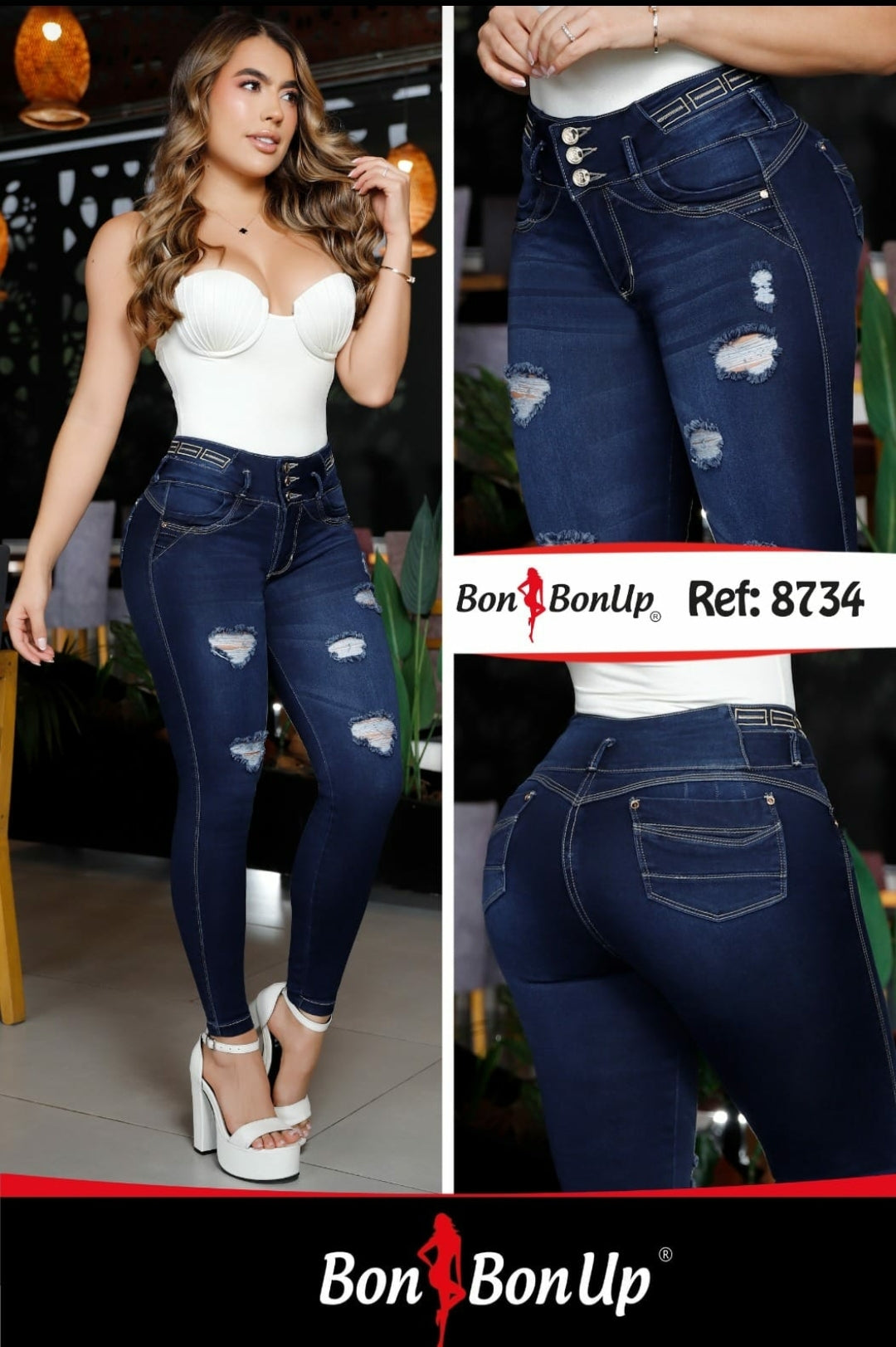 8734 BUTT-LIFT JEANS BY BON BON UP