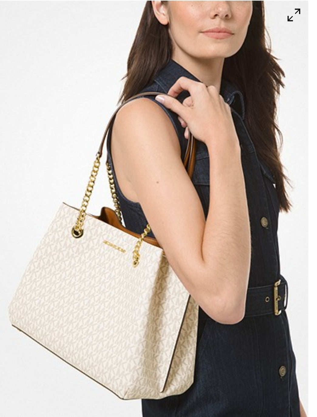 MICHAEL KORS TEAGAN LARGE LOGO SHOULDER BAG