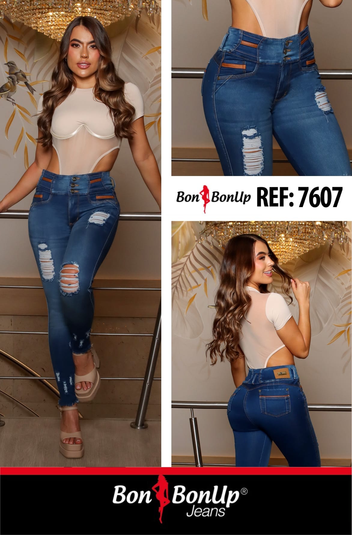 7607 BUTT-LIFT JEANS BY BON BON UP