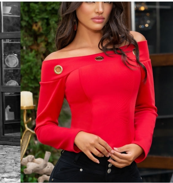 BLUSA ROJA CORTA