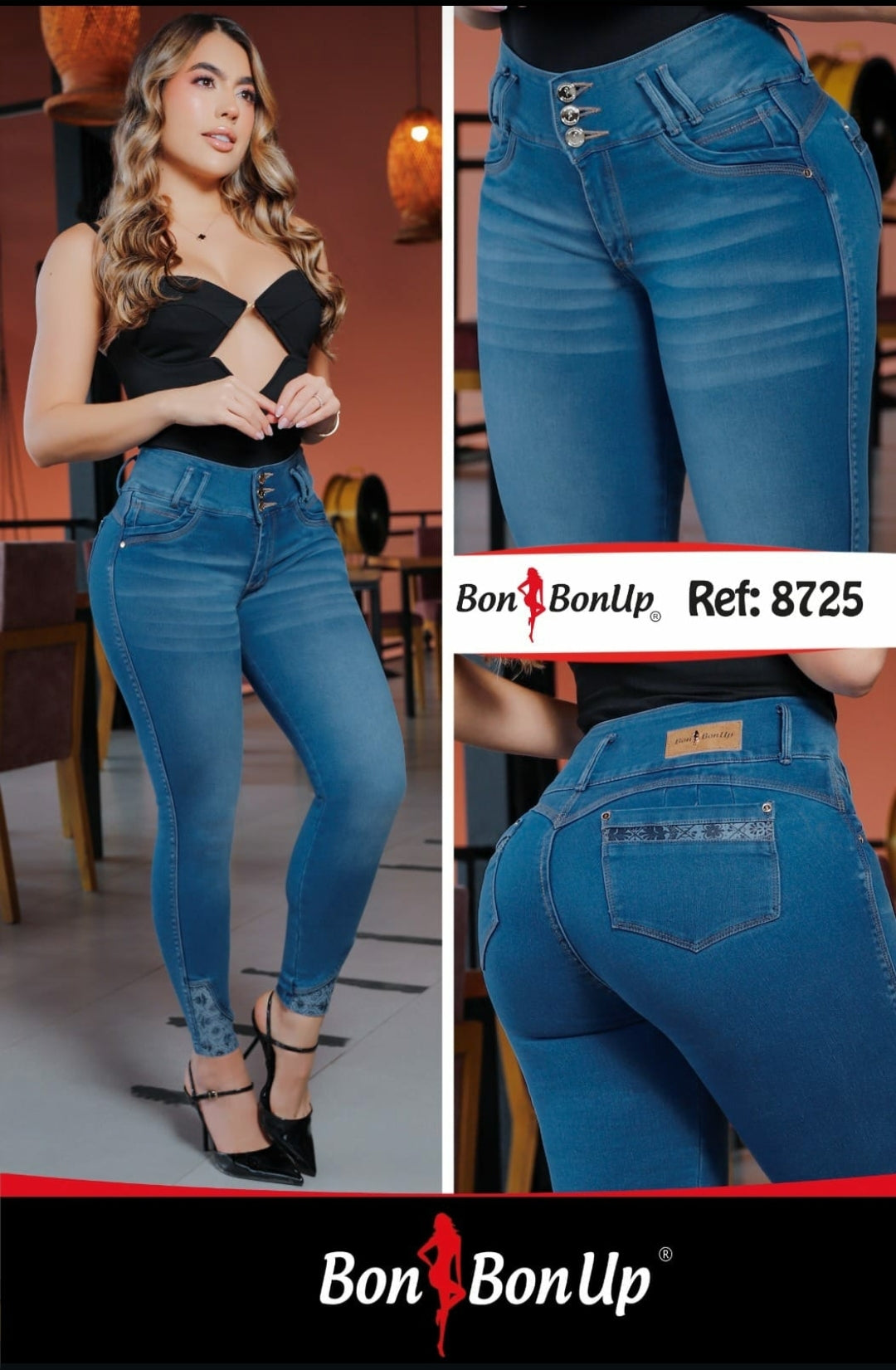 8725 BUTT-LIFT JEANS BY BON BON UP